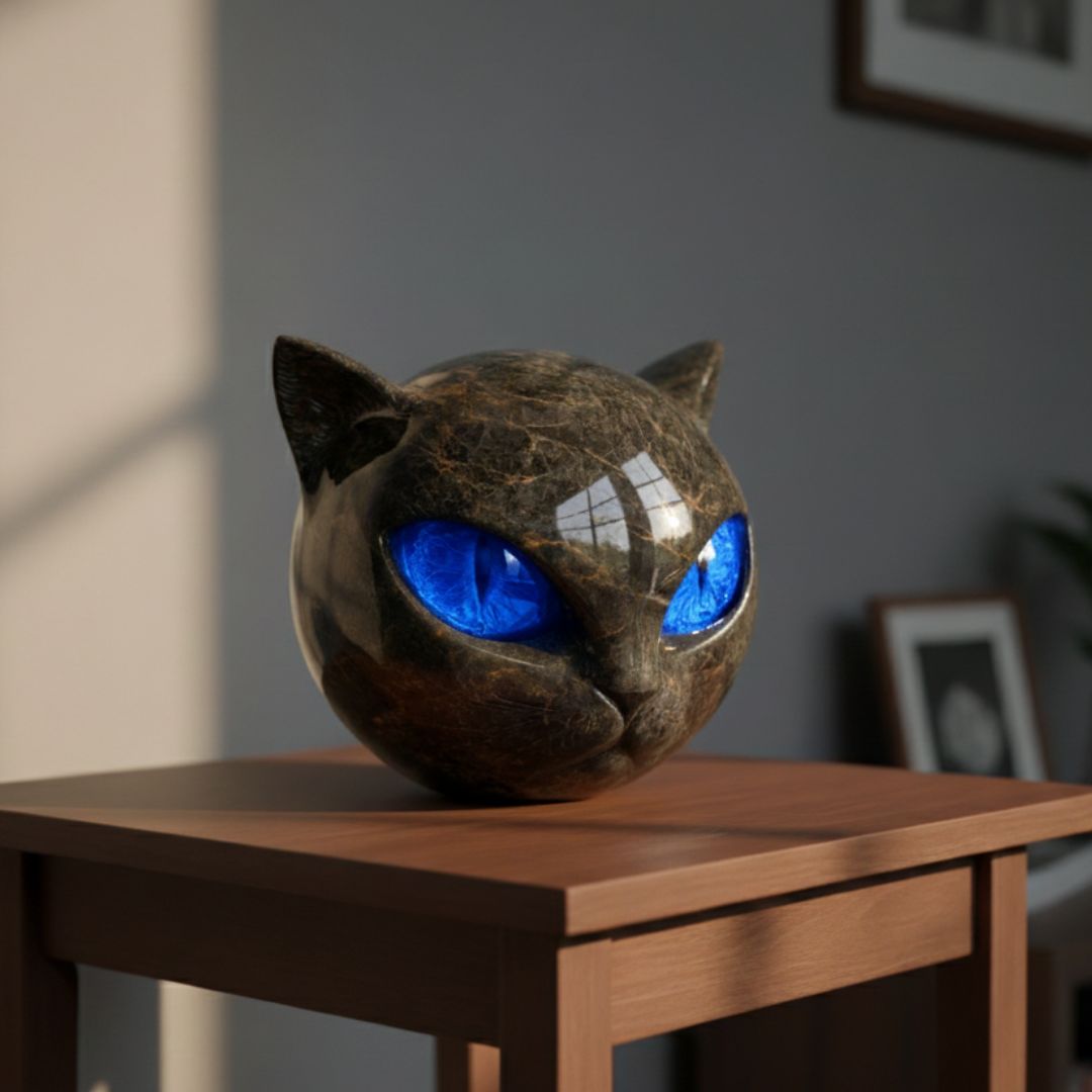 Mystica e Wächterkatze Steinfigur