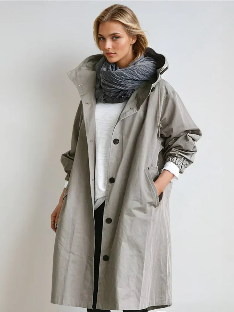 Damen Mantel Lang Leder