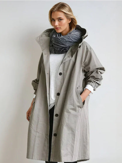Damen Mantel Lang Leder
