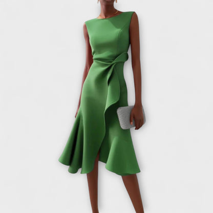 Damen Asymmetrisches Midikleid Drapiertes Design