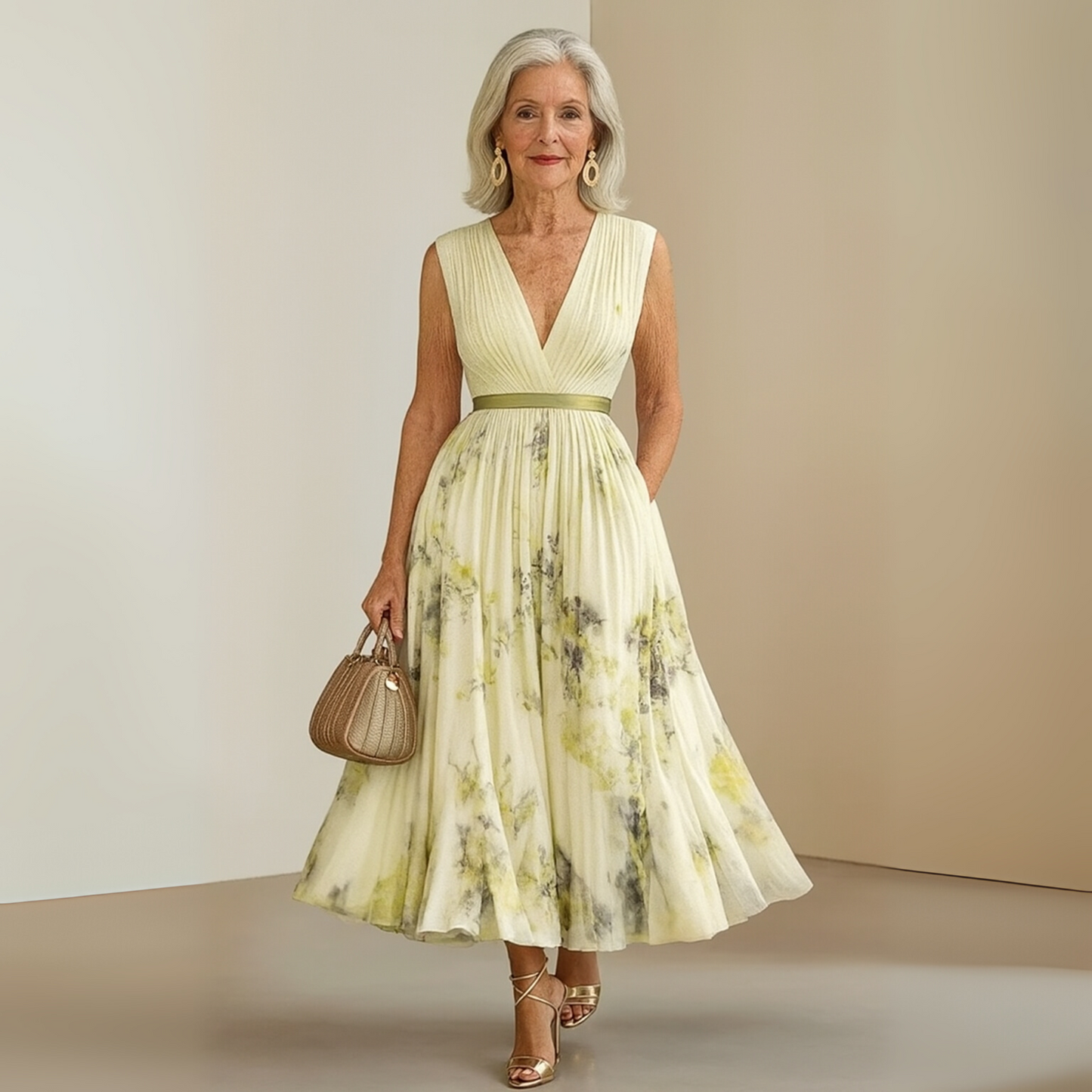 Damen Ärmelloses Maxikleid Fließend Sommerkleid