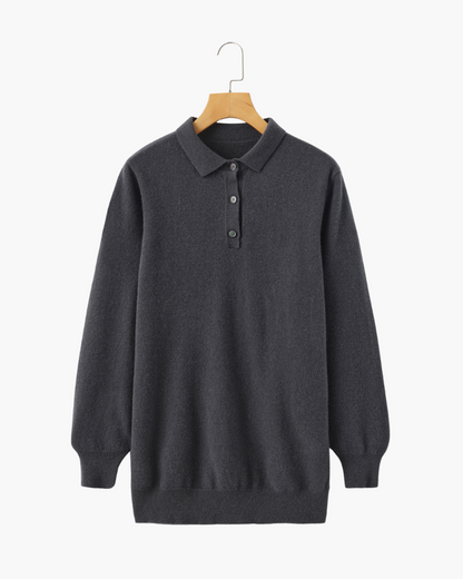 Bennett Herren Kaschmirpullover Polokragen Knopfleiste