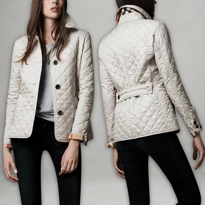 Damen Übergangsjacke Steppjacke Mit Taillenriegel Modern