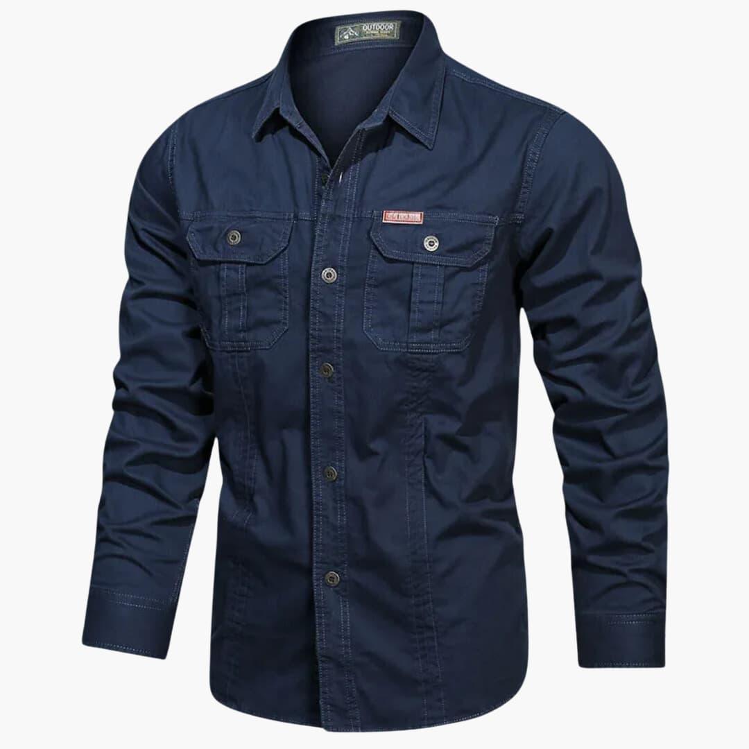 Herren Langarm-Cargo-Hemd
