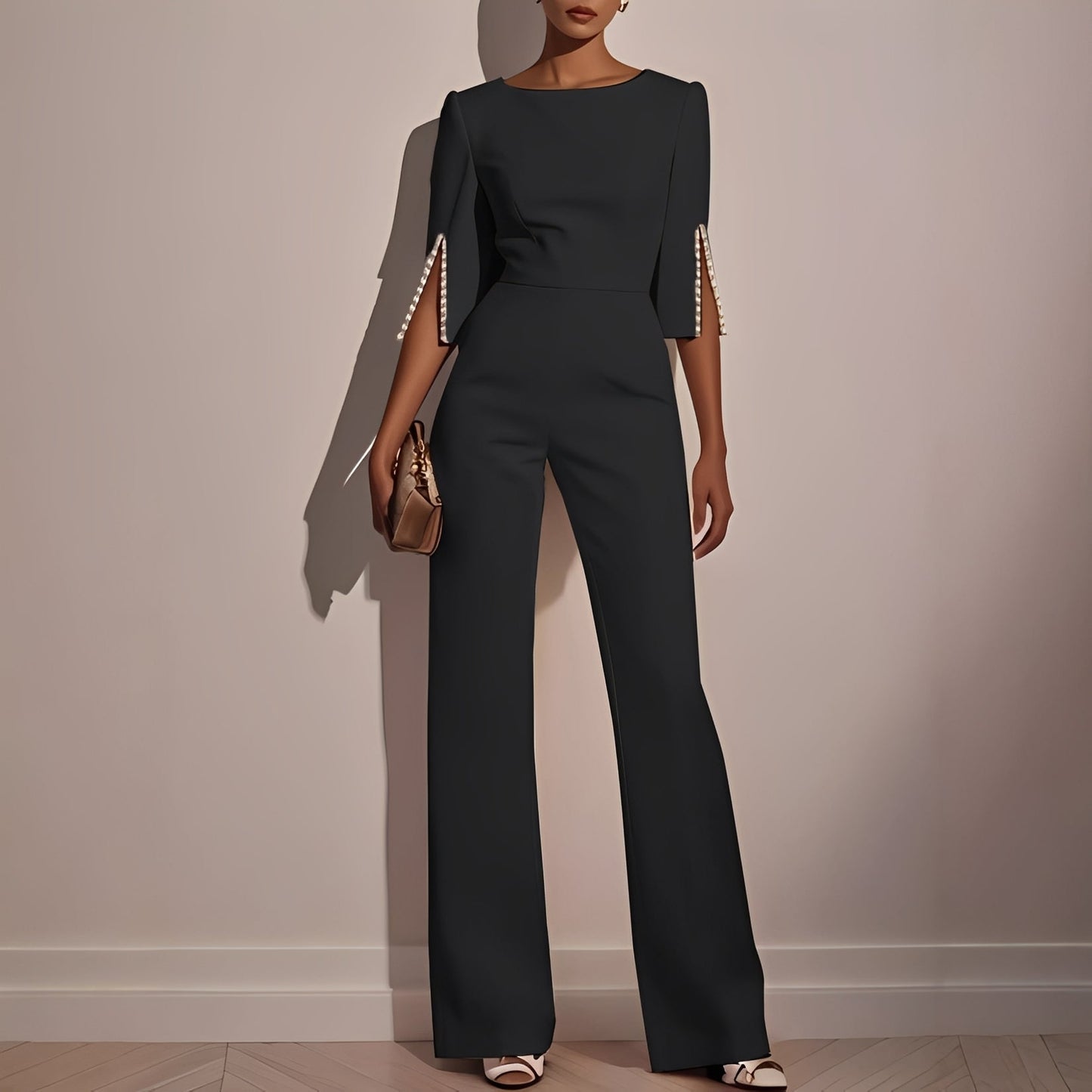 Damen Jumpsuit Glockenärmel Elegant