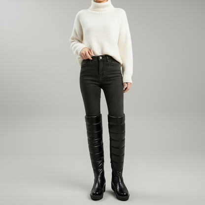 Damen Overknee Stiefel Narella Warm Gefüttert