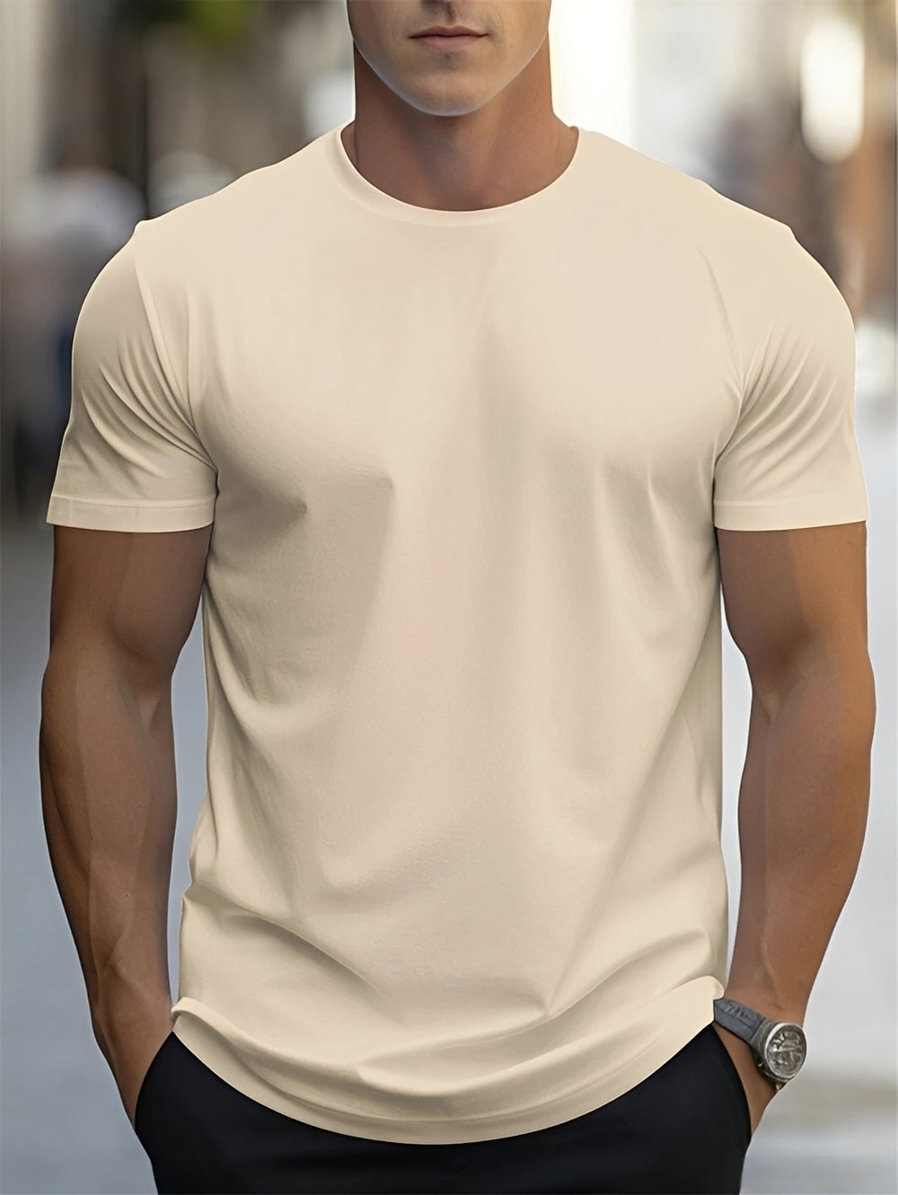 Herren T-Shirt Kurzarm Komfort Schwarz - Norvielle