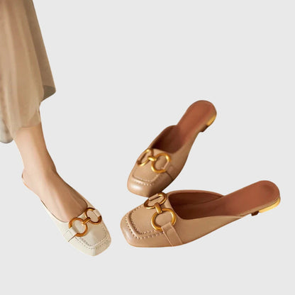 Damen Slip-On Sandalen Schnallen Design