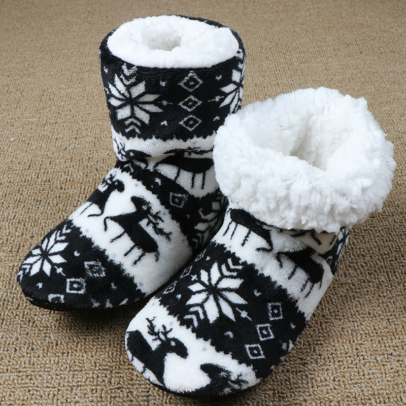 Weihnachtliche Damen Hausschuhe Korallenfleece Warm