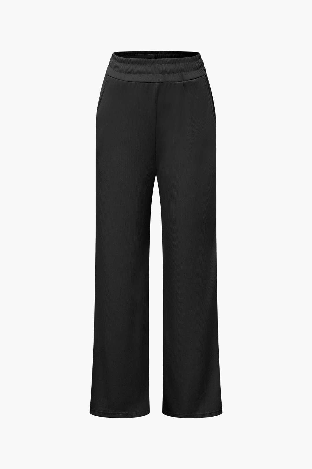 Damen Zweiteiler-Set Asymmetrisches Oberteil Weite Hose