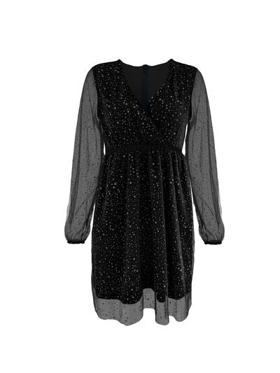 Damen Mini Kleid Ballonärmel