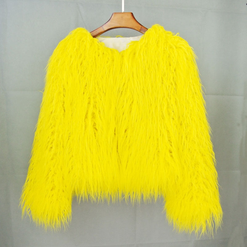 Norvielle Herren Kunstpelzmantel Warm Elegant