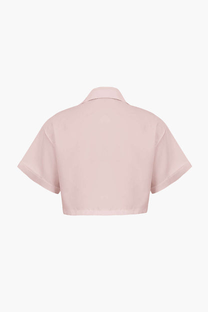 Damen Kurzarm Crop mit Kragen