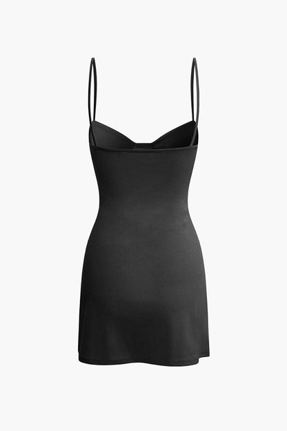 Damen Spaghettiträgerkleid Figurbetonend Elegantes Kleid