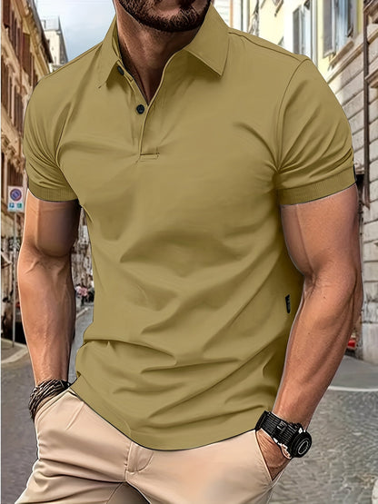 Norvielle Herren Kurzarm-Polo Baumwolle Beige