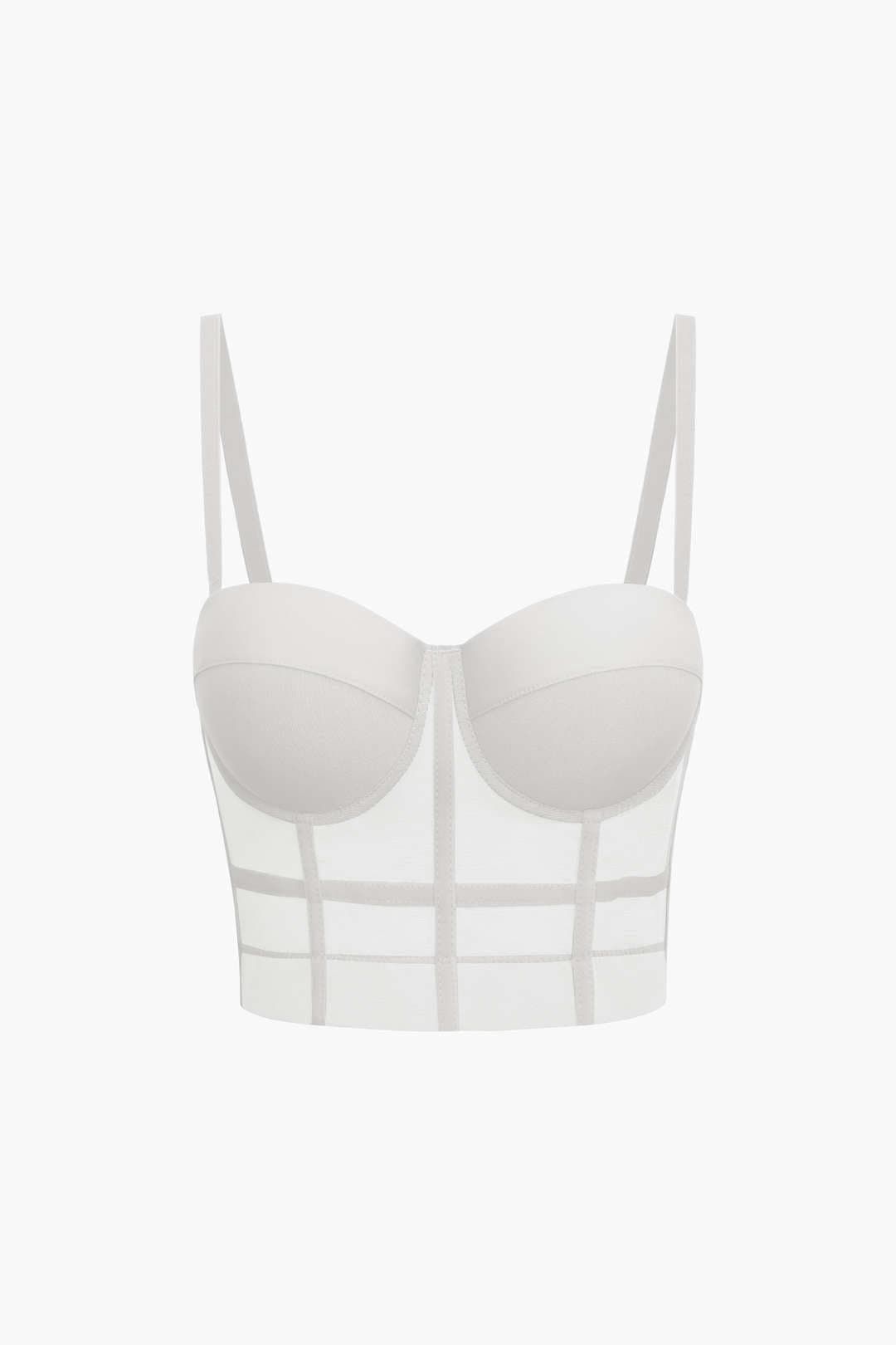 Damen Bustier- Figurbetonter Bügel-BH transparentes Mesh