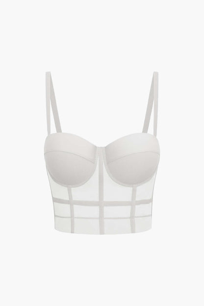 Damen Bustier- Figurbetonter Bügel-BH transparentes Mesh