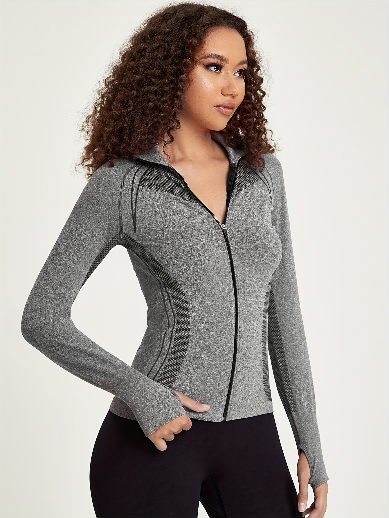 Elisa Damen Sportjacke Nahtlos Reißverschluss - Norvielle
