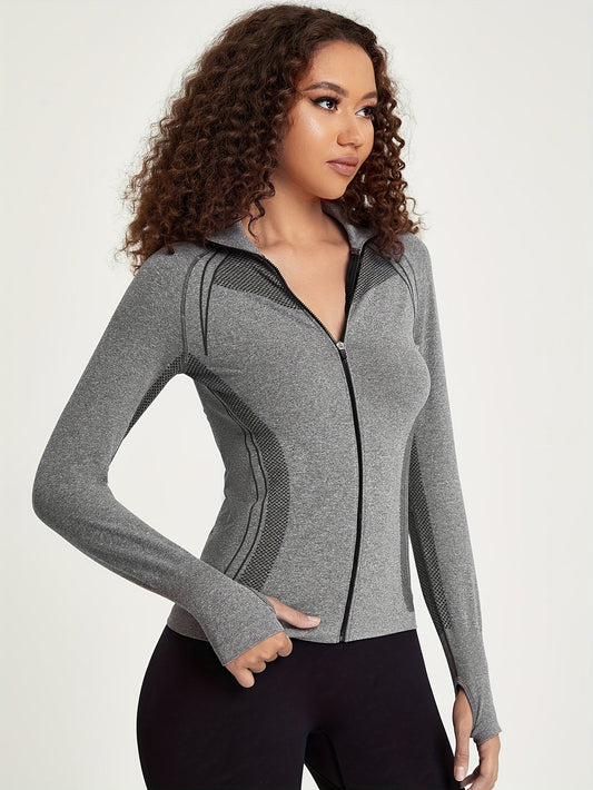 Elisa Damen Sportjacke Nahtlos Reißverschluss - Norvielle