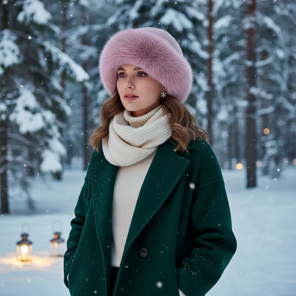 Furla Damen Wintermütze Pelz Warm