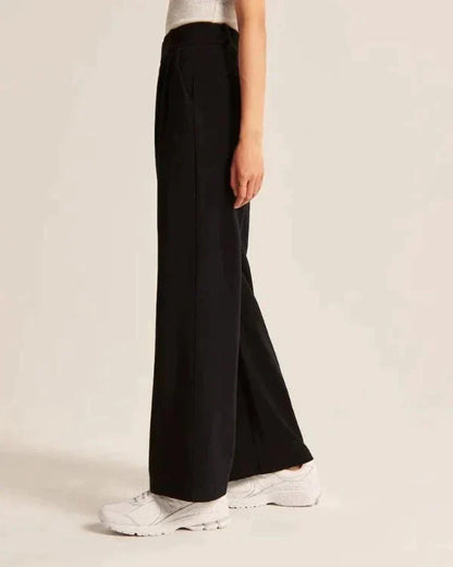 Damen Pantalon Weite Beine Hohe Taille