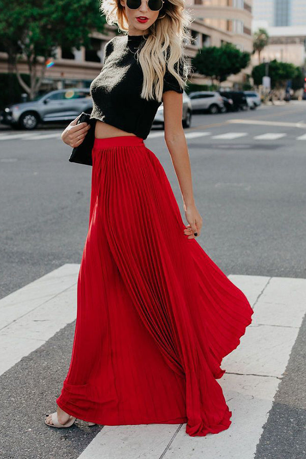 Norvielle Damen Maxi Rock Plissiert für Eternity