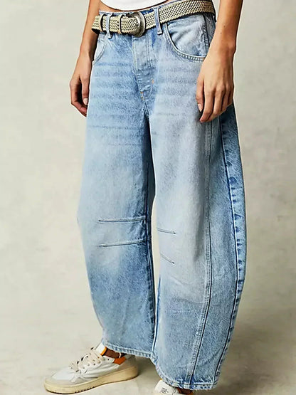 Damen Weite Jeans Bedruckt