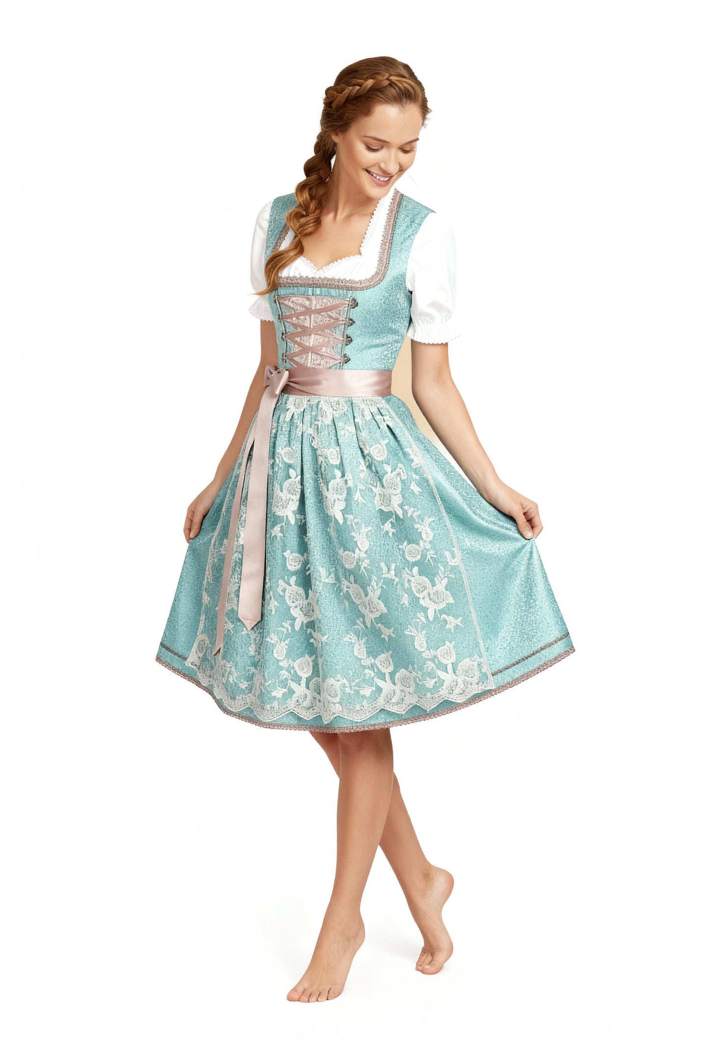 Damen Dirndl Traditionell mit Schürze für Oktoberfest