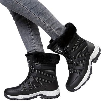 Damen Winterstiefel Hoher Schaft Geschlossene Zehen Spitze