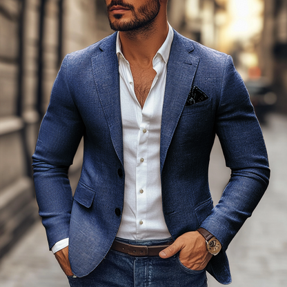 Herren Blazer Klassischer Schnitt 2 Knöpfe