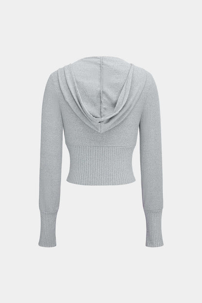 Damen Strick-Zweiteiler-Set Hoodie Weitbein-Hose Kuschelig