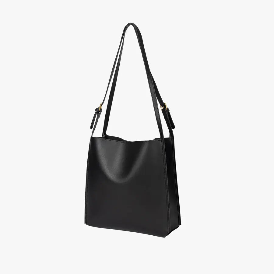 Roos Leder Schultertasche Boxy Design