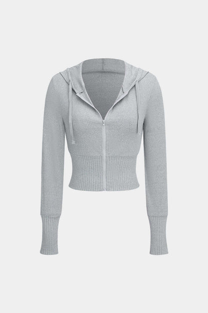 Damen Strick-Zweiteiler-Set Hoodie Weitbein-Hose Kuschelig