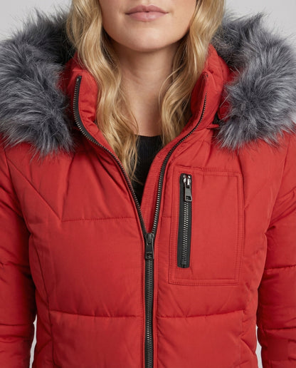 Damen Daunenjacke Fellkragen