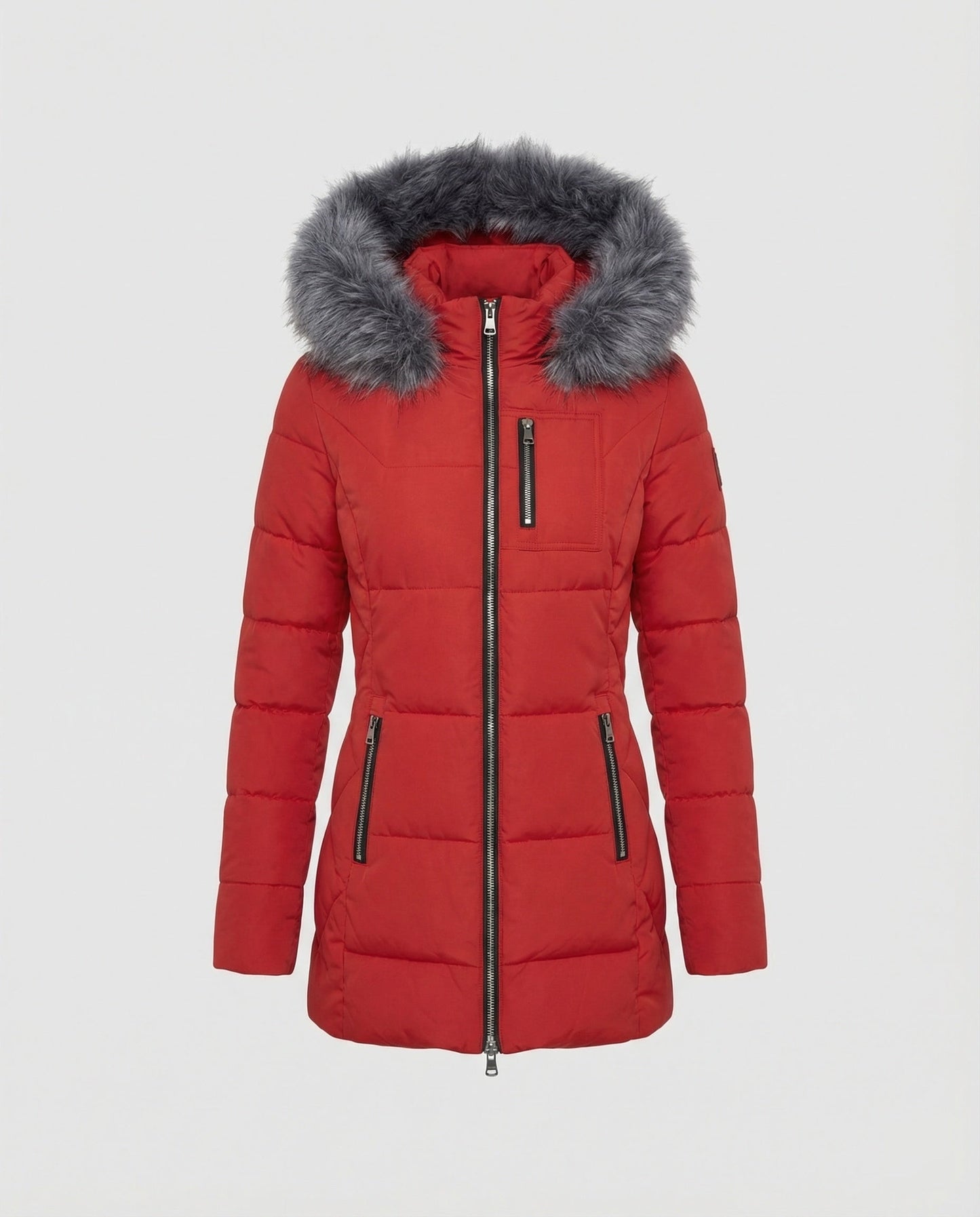 Damen Daunenjacke Fellkragen