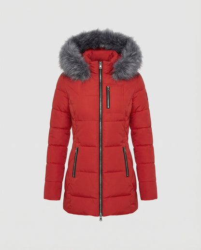 Damen Daunenjacke Fellkragen