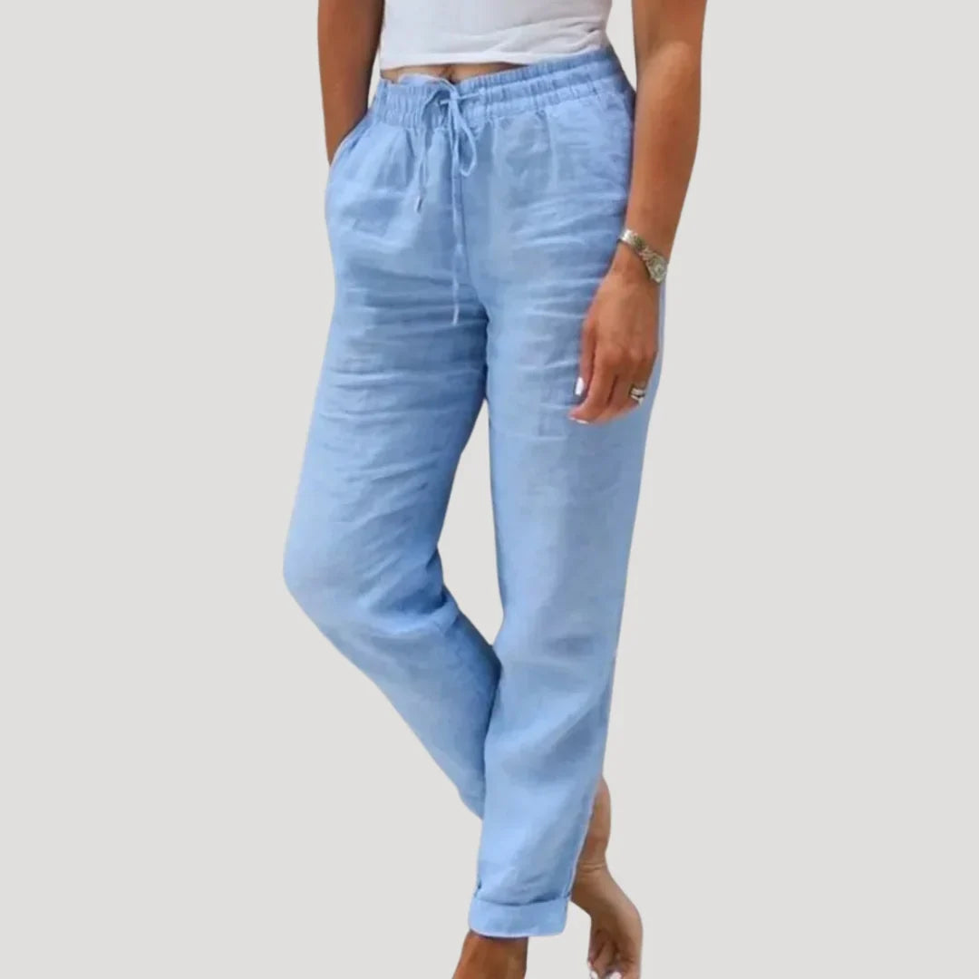Damen Sommerhose Gerades Bein Mit Taschen