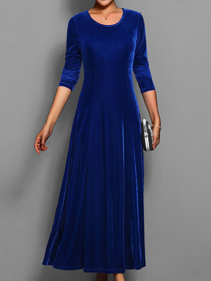 Damen Slim-Fit-Kleid Lang Voller Länge