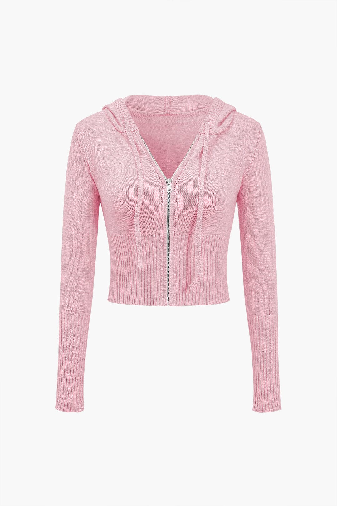 Damen Strick-Set Kapuzenjacke Schlaghose