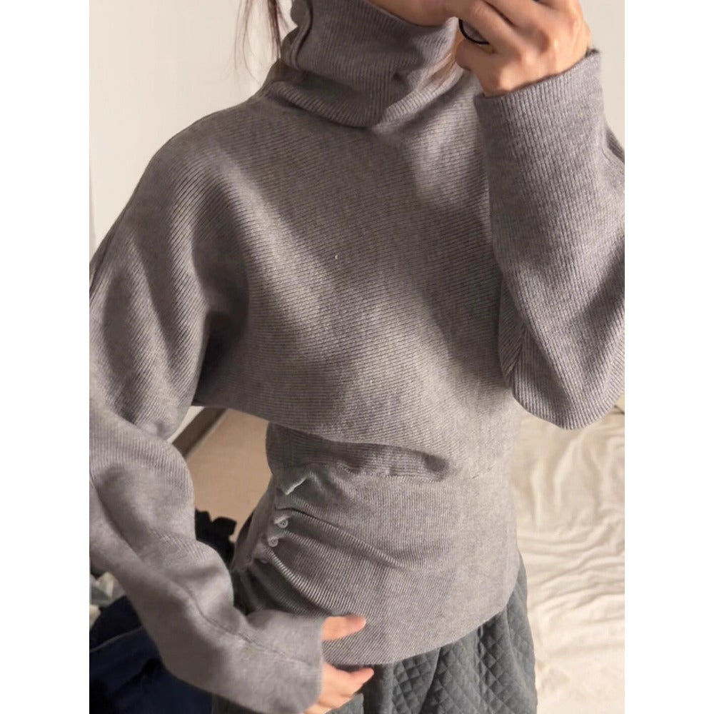 Damen Rollkragenpullover Langarm Gerippt Giada - Norvielle