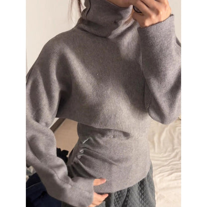 Damen Rollkragenpullover Langarm Gerippt Giada - Norvielle