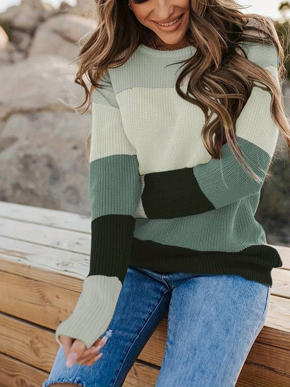 Norvielle Damen Strickpullover Gestreift