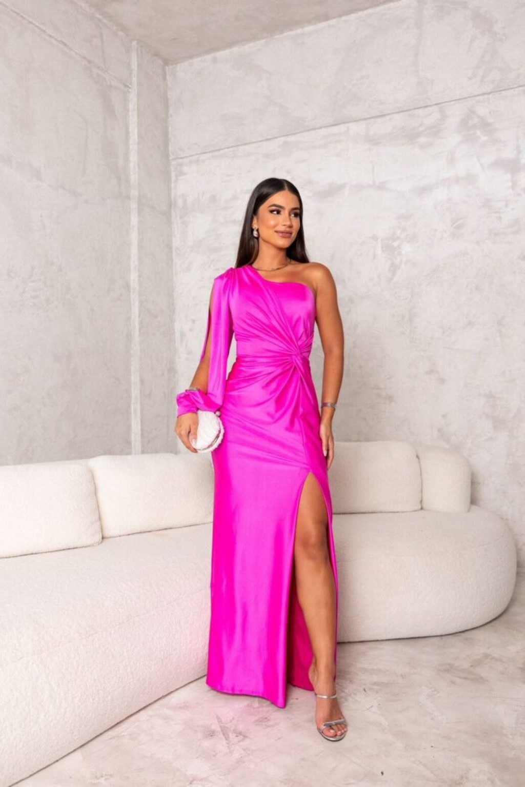 Elegant Damen One-Shoulder-Kleid Modern