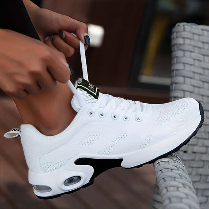 Norvielle Damen Luftkissen Sneaker Komfortabel Weich Schwarz - Norvielle