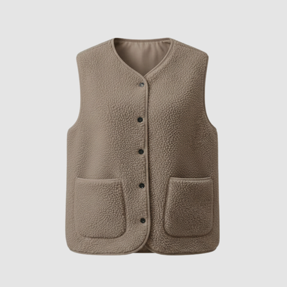 Damen Fleece-Weste Warm Elegante Winter