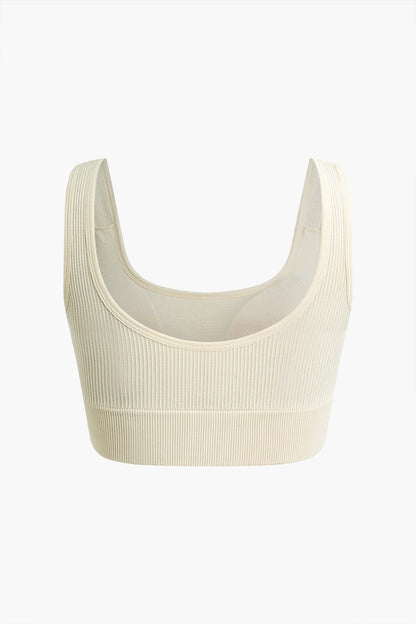 Damen Sport-Set Nahtlos Crop- Yoga-Shorts