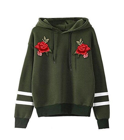 Damen Sweatshirt Rosenstickerei Norvielle