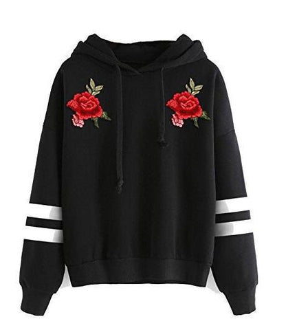 Damen Sweatshirt Rosenstickerei Norvielle
