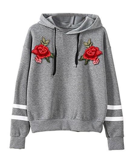 Damen Sweatshirt Rosenstickerei Norvielle