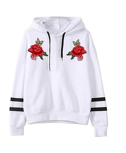 Damen Sweatshirt Rosenstickerei Norvielle